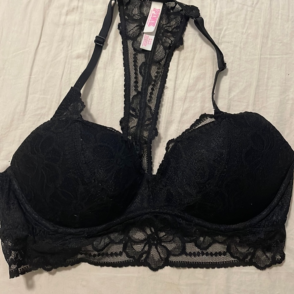 Black PINK bra. Push up, adjustable, lace bra. Worn a handful of times.
